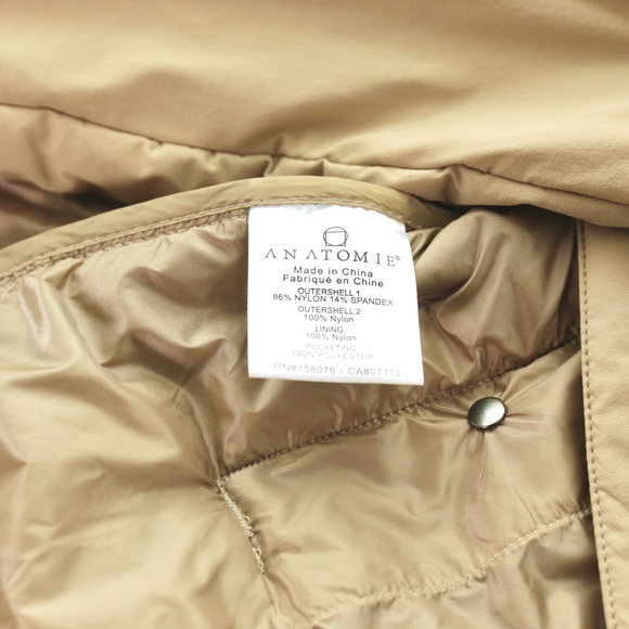 Anatomie Moritz Quilted Puffer Button Snap Lightweight Camel Trucker Jacket WM M - Picture 6 of 8
